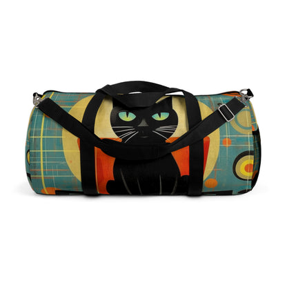 Abstract Cat Expressions: Modern Art-Inspired Midcentury Modern Duffel bag with Timeless Atomic Age Design