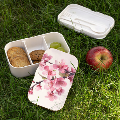 Artistic Flourish: Floral Watercolor Cherry Blossom Bento Box