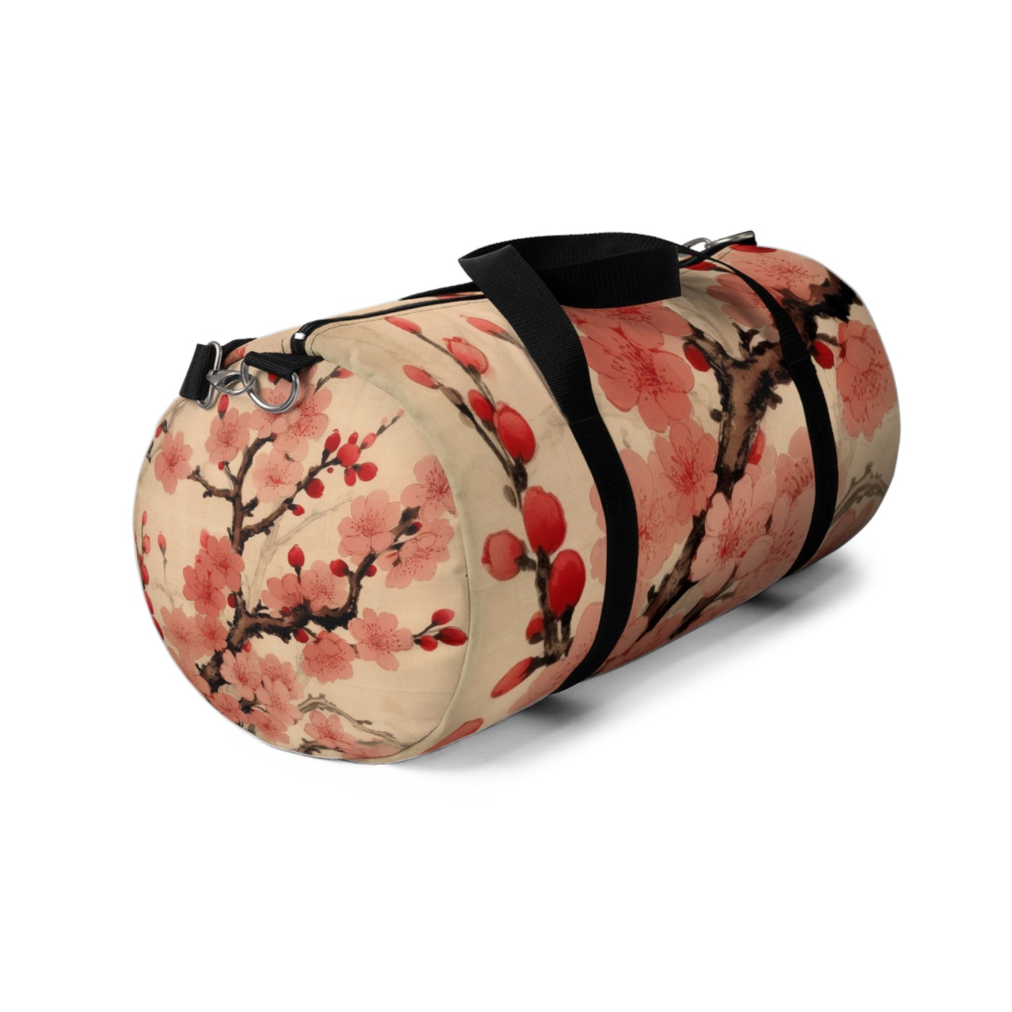 Floral Fusion: Duffel Bag Merging Cherry Blossom Beauty and Artistic Flower Drawings