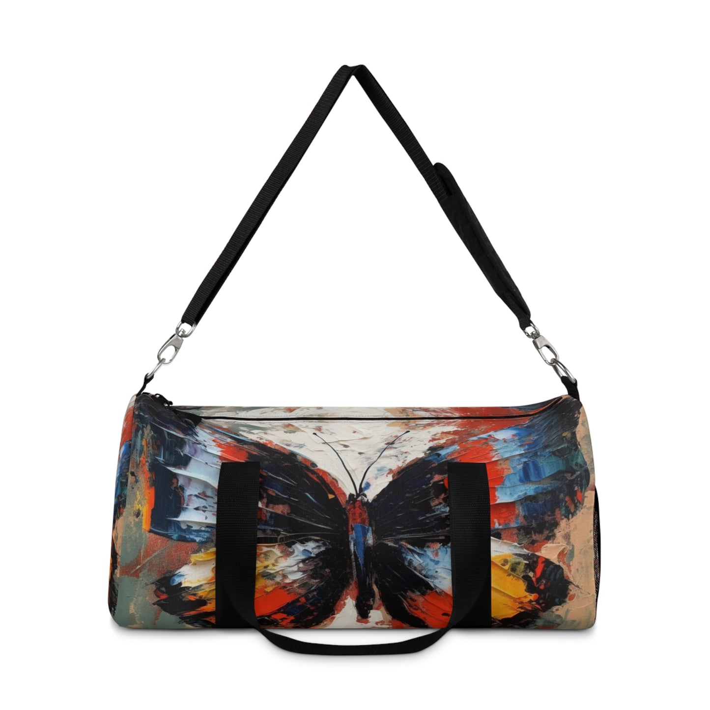 Duffel Bag with Bauhaus-Inspired Butterfly Drawing: A Harmonious Blend of Art and Functionality