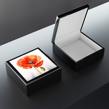 Watercolor Poppy Garden Jewelry Box: Unleash the Beauty of Nature