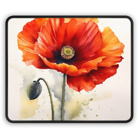 Stunning Poppy Flower Watercolor Gaming Mouse Pad: A Blossoming Experience