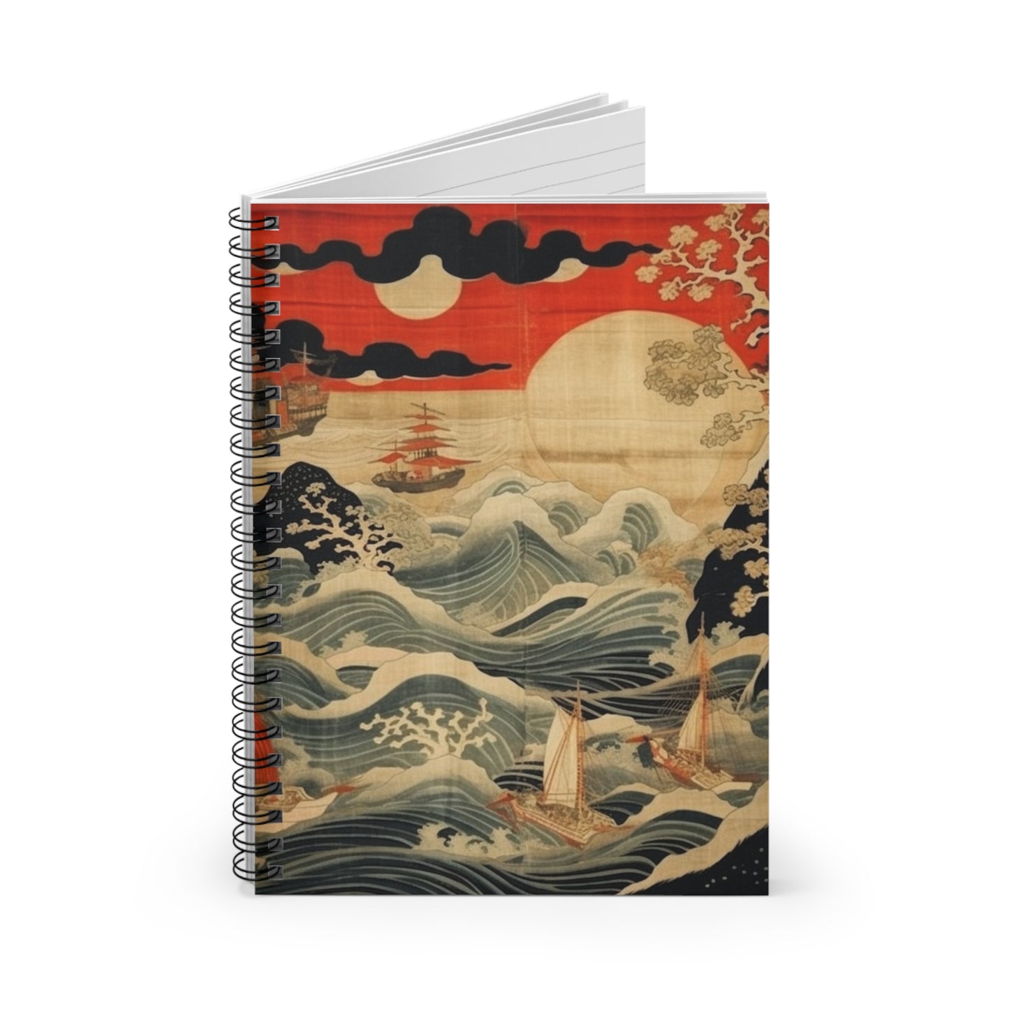 Artistic Fusion - Where Japanese Tapestry Meets the Perfect Spiral Notebook