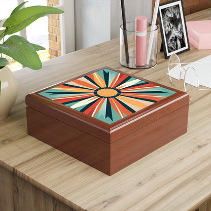 Sip in Style: Starburst Candy Colored Jewelry Box in Atomic Age and Midcentury Modern Design