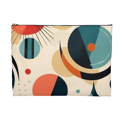 Abstract Elegance: Midcentury Modern Accessory Pouch with Modern Abstract Art and Vintage Fashion