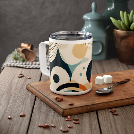 Midcentury Modern Marvel: Abstract Art Insulated Coffee Mug