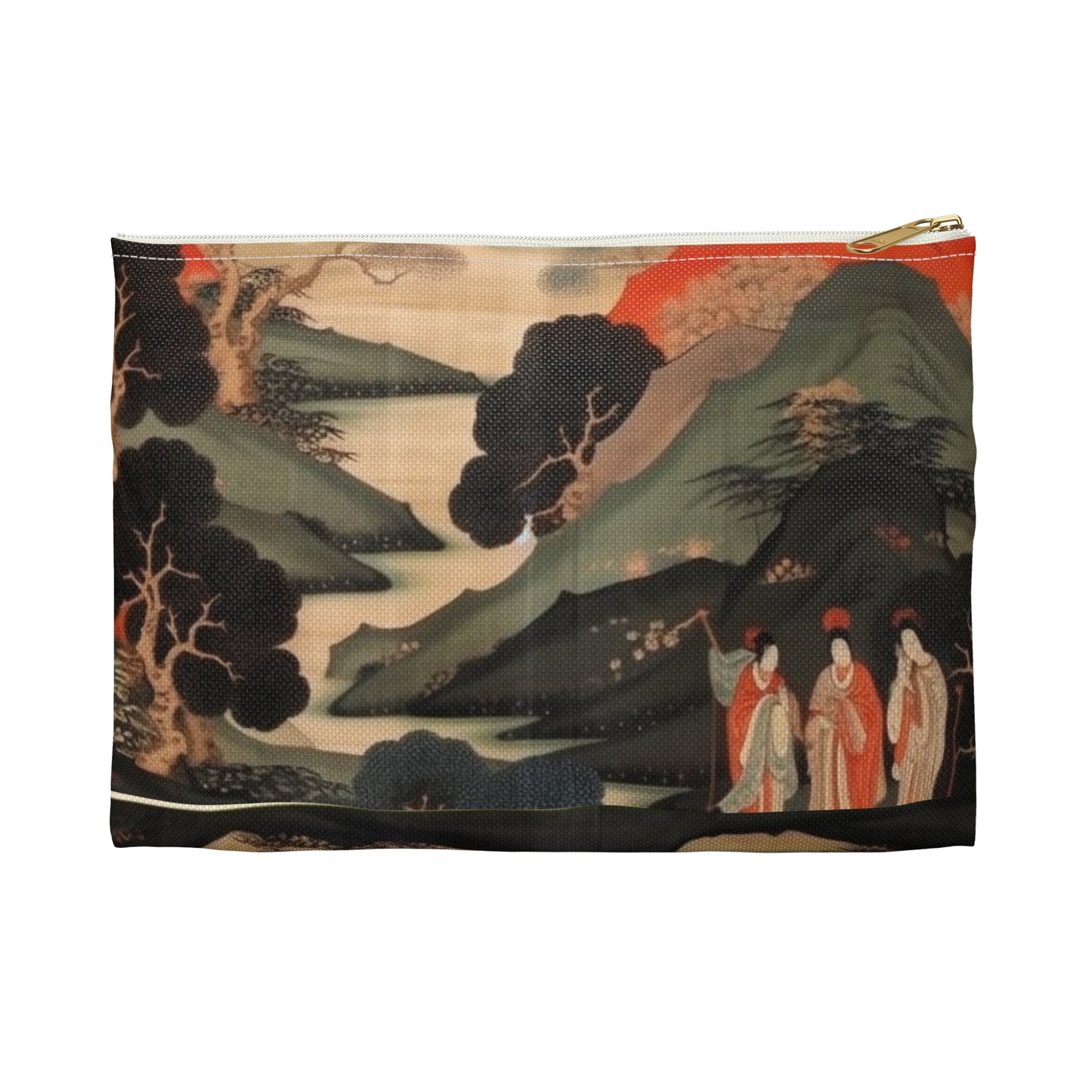 Custom Japanese Tapestry on a Accessory Pouch - Unique Artistic Expression