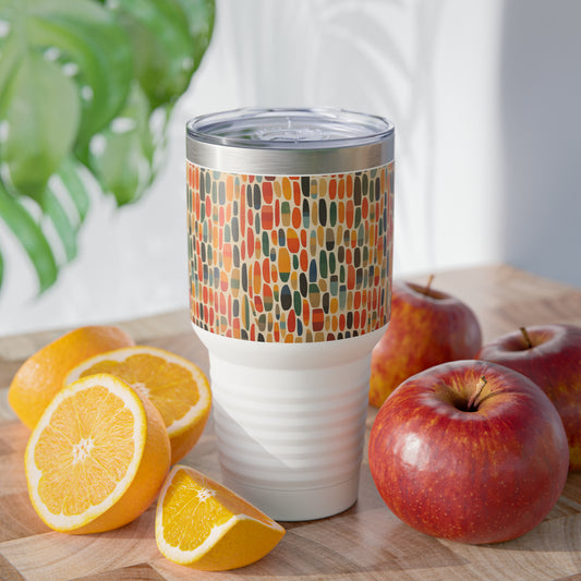 Abstract Elegance: Colored Shapes Embodying the Spirit of Ellsworth Kelly on a Ringneck Tumbler