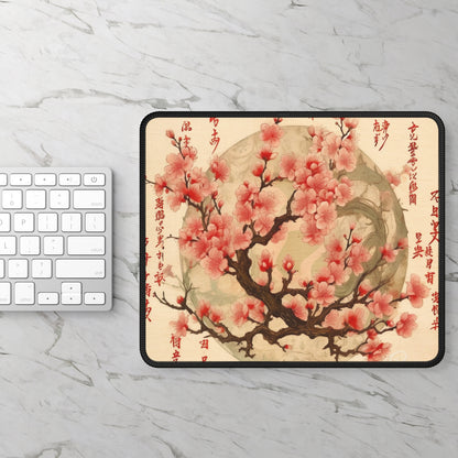 Whimsical Blossom Dreams: Gaming Mouse Pad with Delightful Flower Drawings and Cherry Blossoms