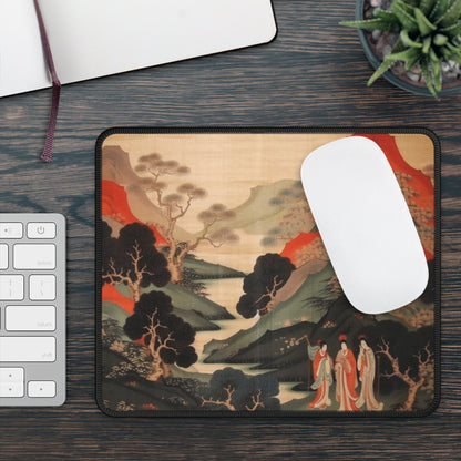 Custom Japanese Tapestry on a Gaming Mouse Pad - Unique Artistic Expression