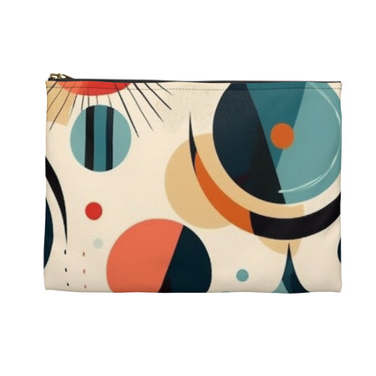 Abstract Elegance: Midcentury Modern Accessory Pouch with Modern Abstract Art and Vintage Fashion