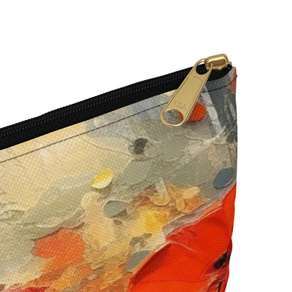 Whimsical Poppy Art on Accessory Pouch