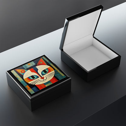 Artistic Vintage Vibes: Picasso-Inspired Midcentury Modern Jewelry Box for Retro Fashion