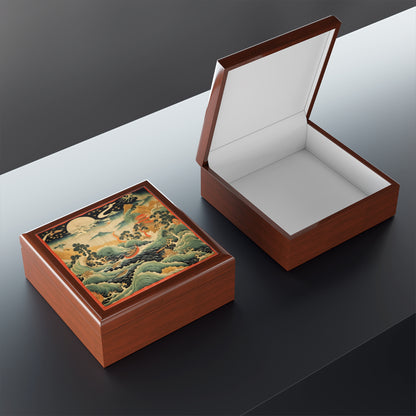 Harmony of the Elements: Japanese Tapestry-Inspired Jewelry Box