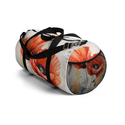 Whimsical Poppy Flower Watercolor Duffel Bag: An Artistic Delight