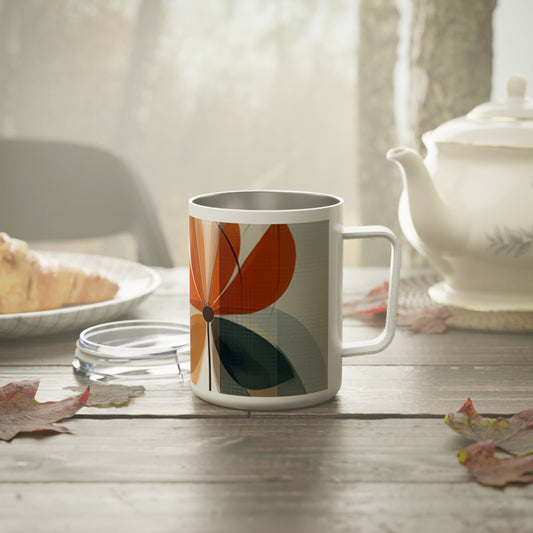 Minimalist Home Decor Essential: Flower Insulated Coffee Mug in Vintage Fashion