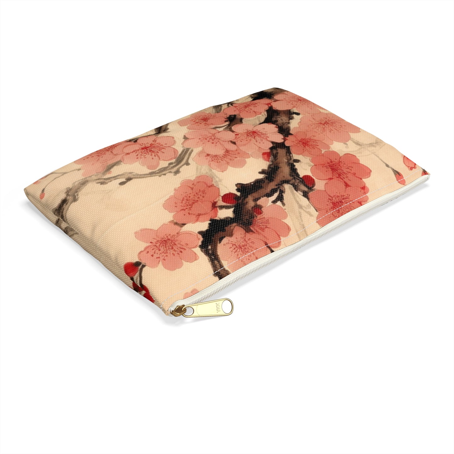 Floral Fusion: Accessory Pouch Merging Cherry Blossom Beauty and Artistic Flower Drawings