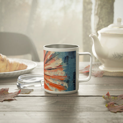 Japanese Umbrella Drawing Whimsy: Immerse Yourself in our Insulated Coffee Mug