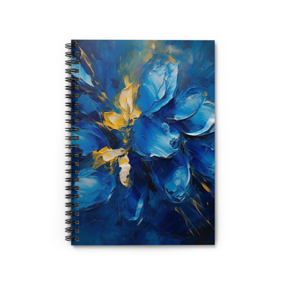 Abstract Wallpaper Spiral Notebook Ruled: Immersive Floral Beauty with Blue Orchid Motif