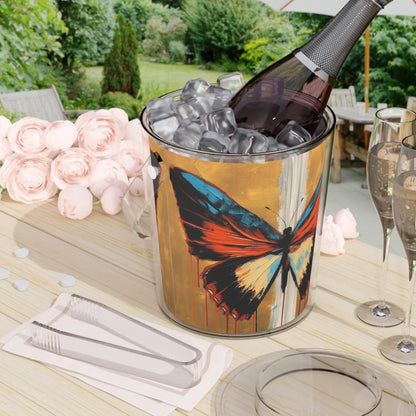 Ice Bucket with Tongs with Bauhaus Butterfly: A Fusion of Art and Nature