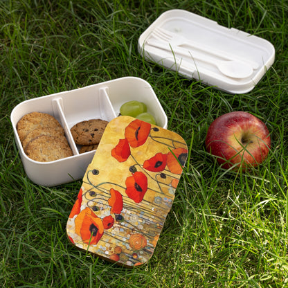 Bento Box Adorned with Gustav Klimt's Poppies