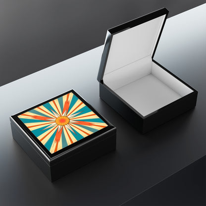 Artistic Abstractions: Starburst Candy Colored Jewelry Box for Modern Abstract Art Lovers