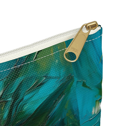 Floral Symphony: Accessory Pouch featuring an Abstract Oil Painting of Jasmine