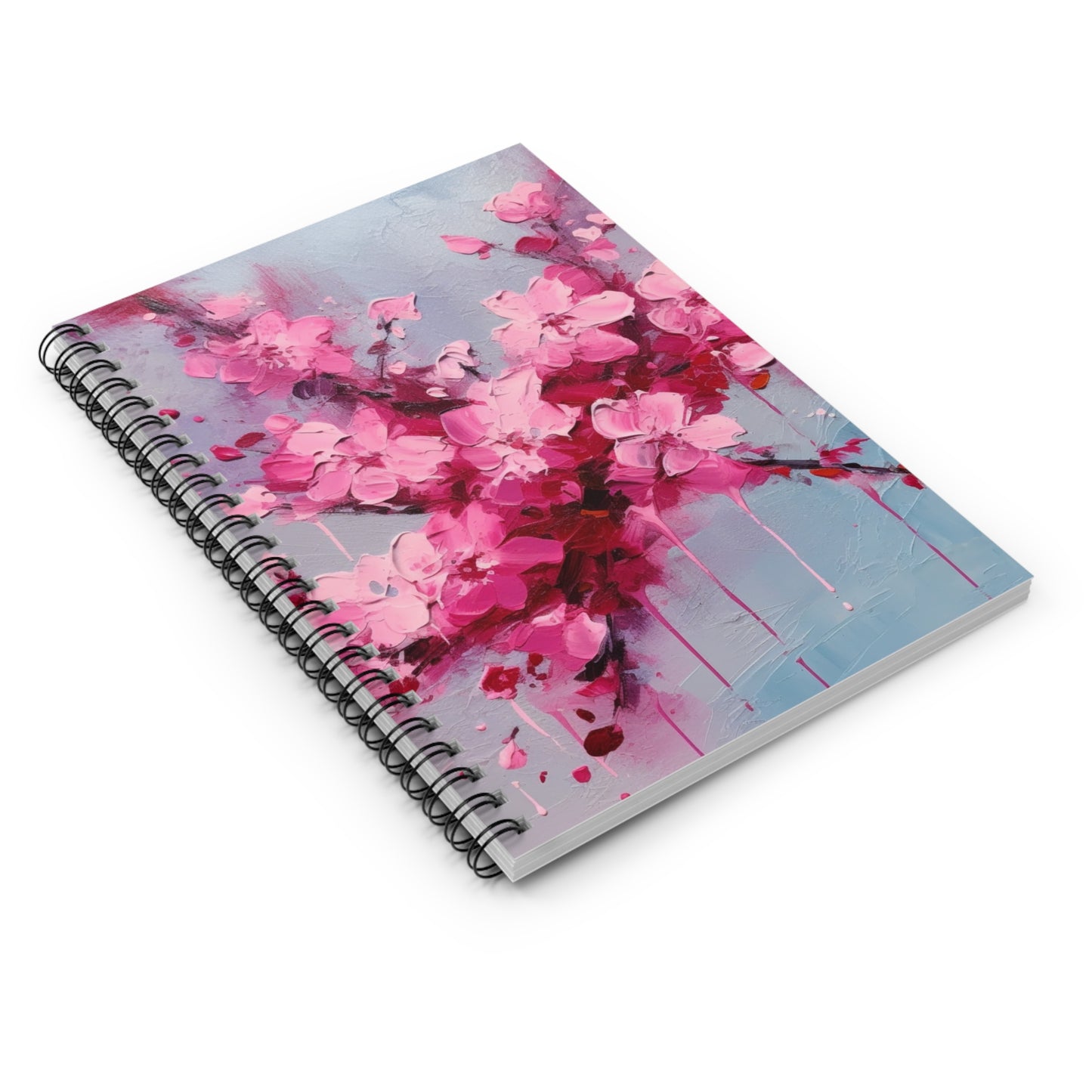 Spiral Notebook with Cherry Blossom Art