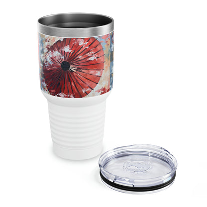 Abstract Japanese Umbrella Ringneck Tumbler: Unveiling the Beauty of Art and Culture