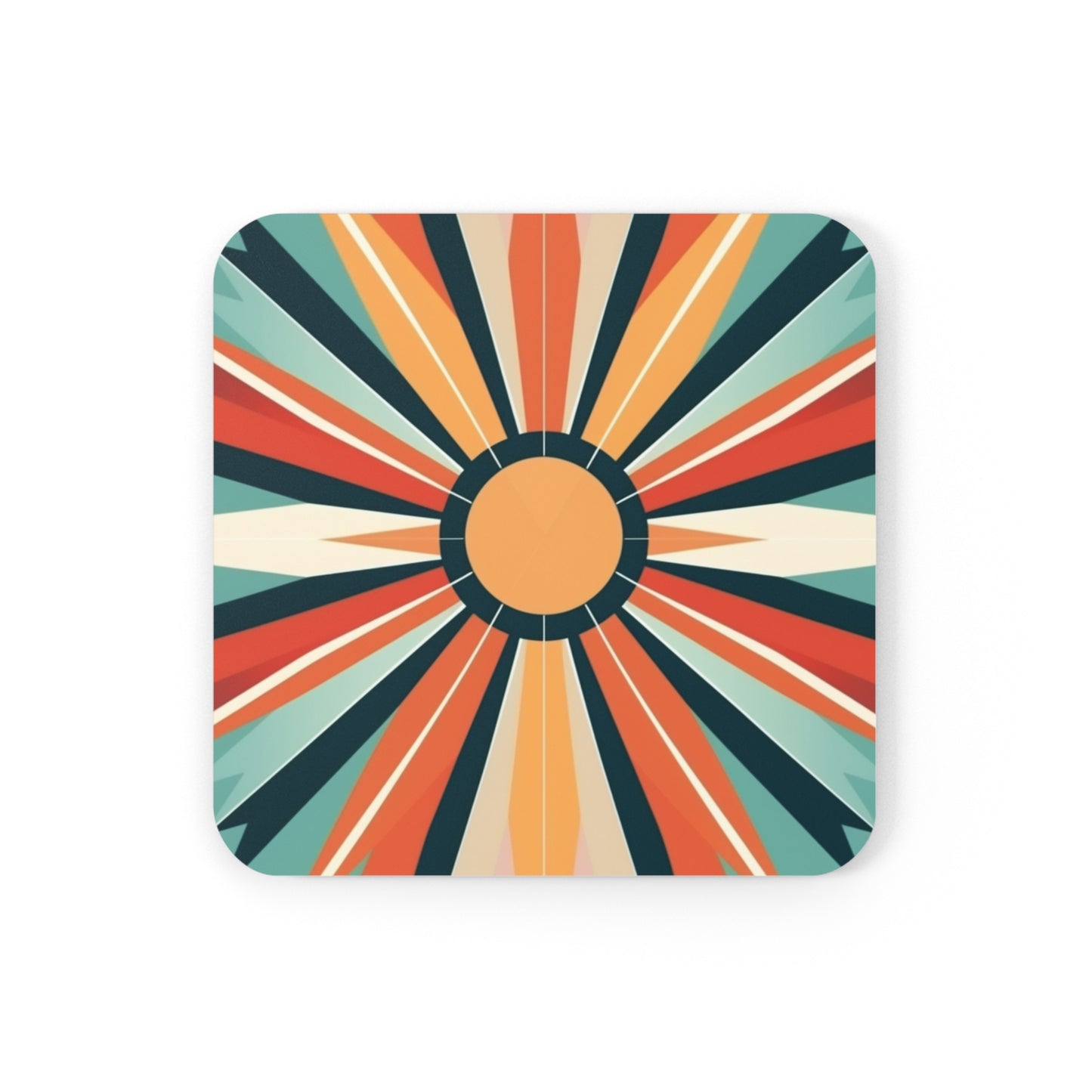 Starburst Corkwood Coaster Set in Atomic Age and Midcentury Modern Design