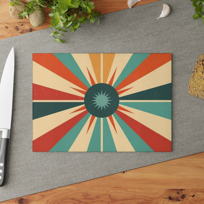 Vintage Fashion Inspiration: Starburst Glass Cutting Board with 1950s and 1960s Flair