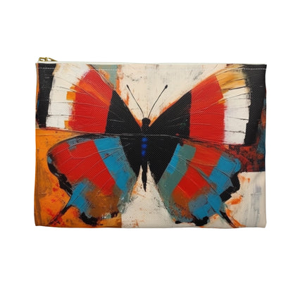 Bauhaus-Inspired Butterfly Symphony: Accessory Pouch with Vibrant Colors and Intricate Details