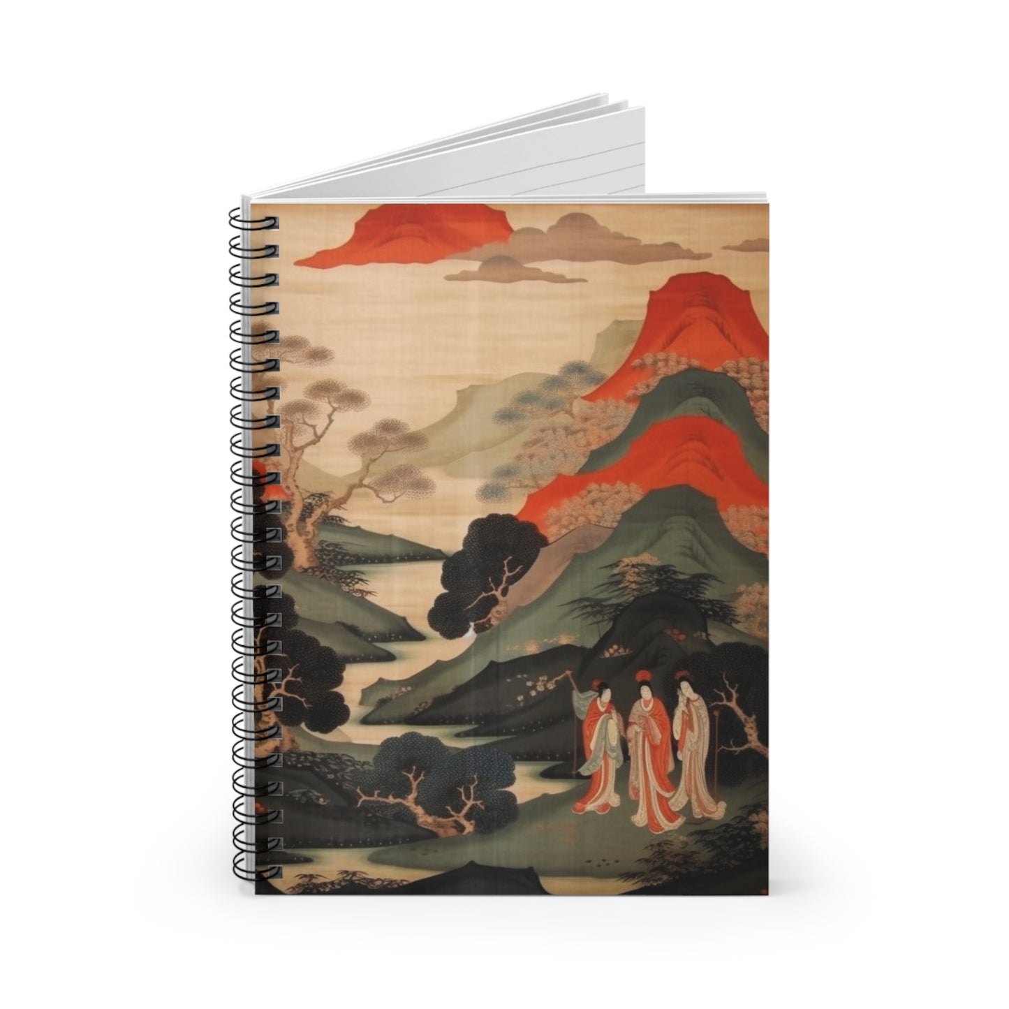 Custom Japanese Tapestry on a Spiral Notebook - Unique Artistic Expression