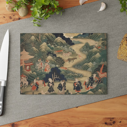 Japanese Tapestry Glass Cutting Board: Embrace the Artistic Splendor