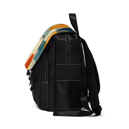 Unisex Casual Shoulder Backpack: Geometric Patterns Adding Artistic Edge