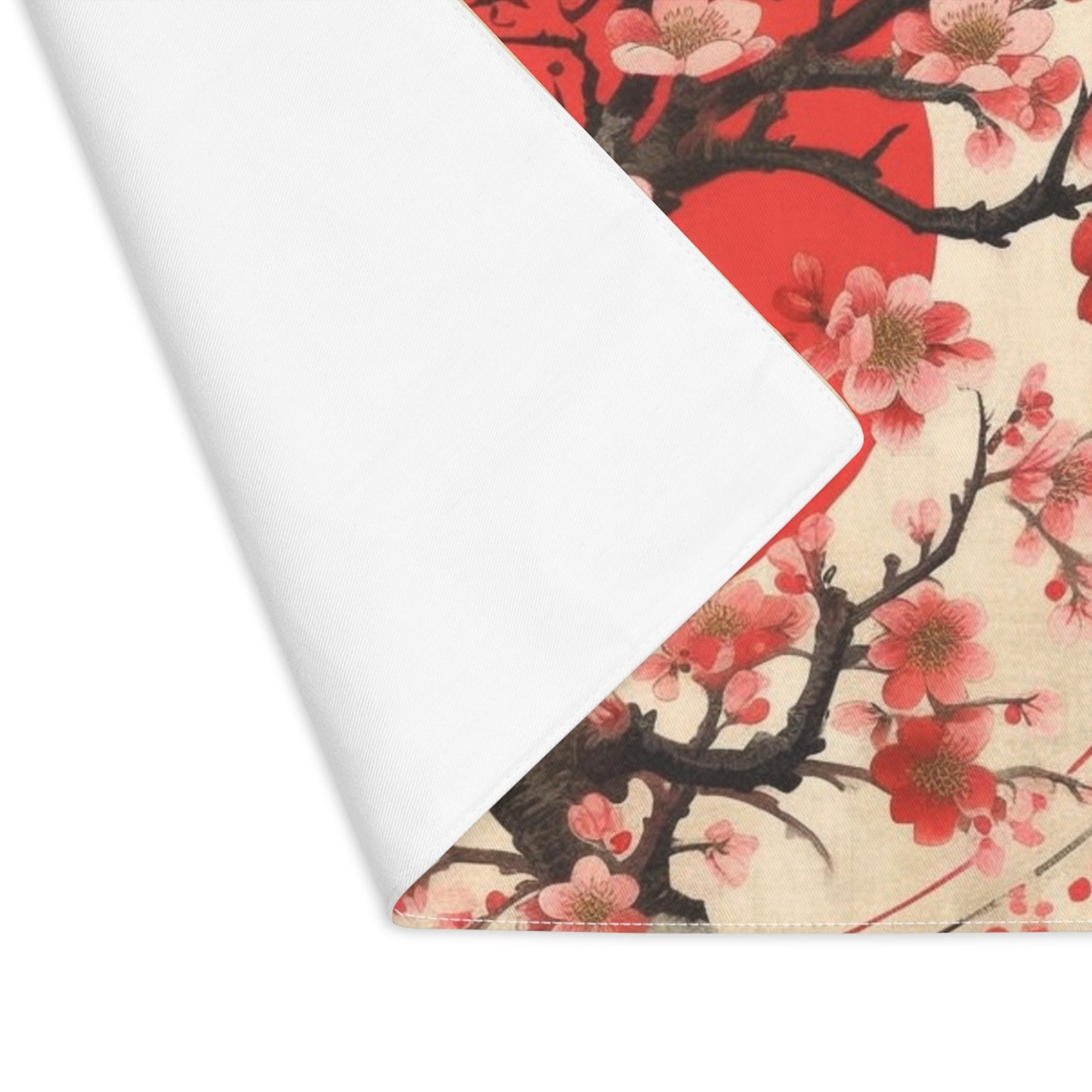 Nature's Brushstrokes: Placemat Featuring Captivating Cherry Blossom Drawings