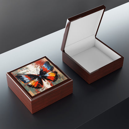 Jewelry Box with Bauhaus-Inspired Butterfly Drawing: A Harmonious Blend of Art and Functionality