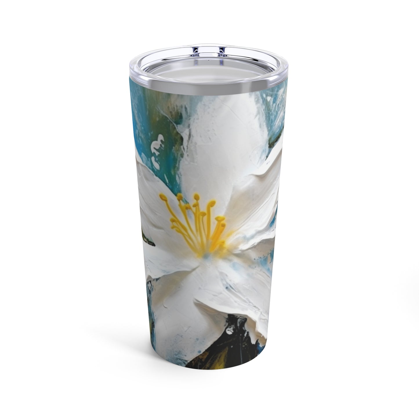 Ethereal Elegance: Tumbler featuring an Abstract Oil Painting of Jasmine