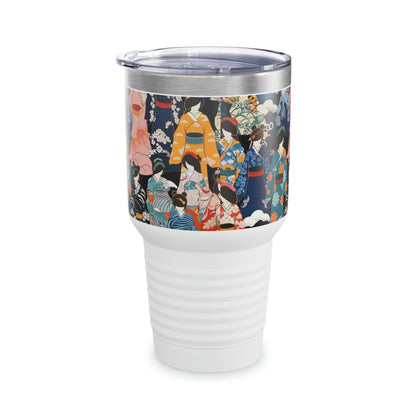 Kimono Serenade: Ringneck Tumbler Embracing Japanese Elegance