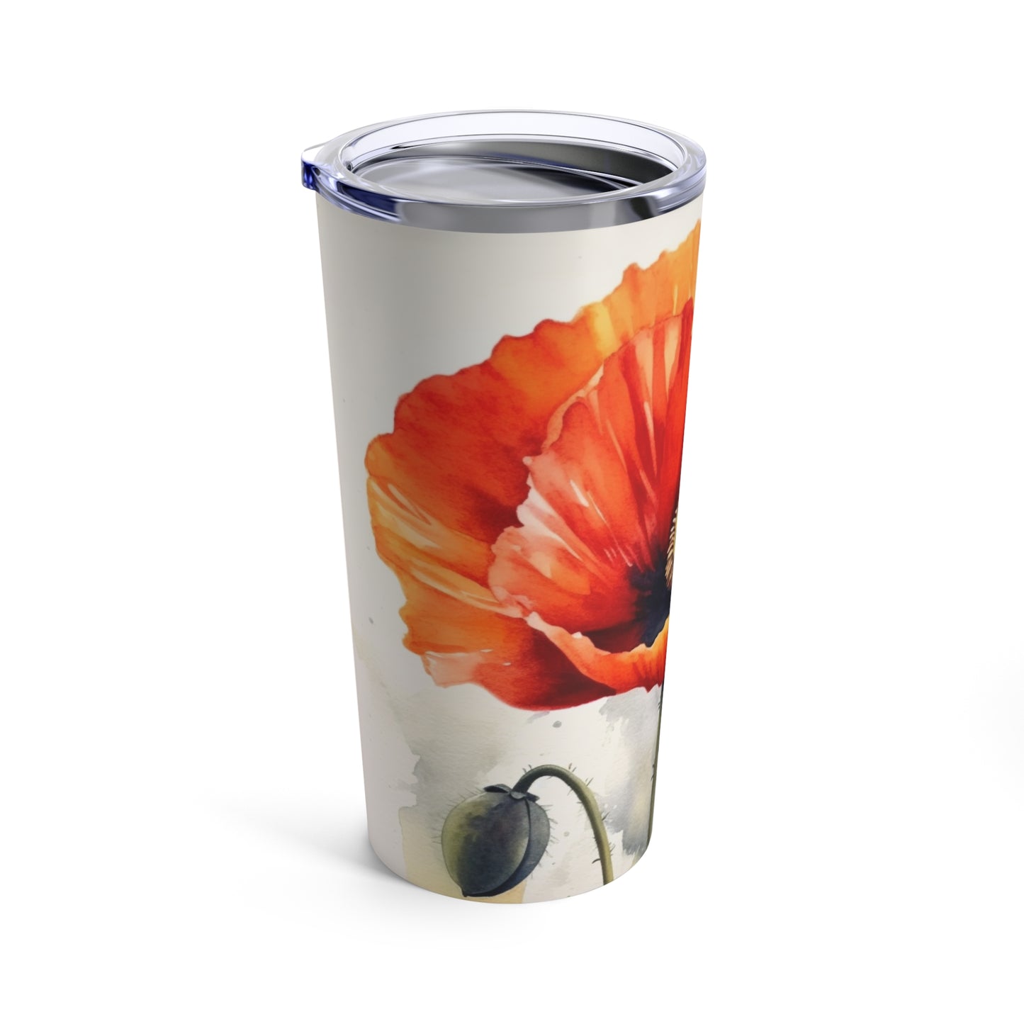 Stunning Poppy Flower Watercolor Tumbler: A Blossoming Experience in Every Sip