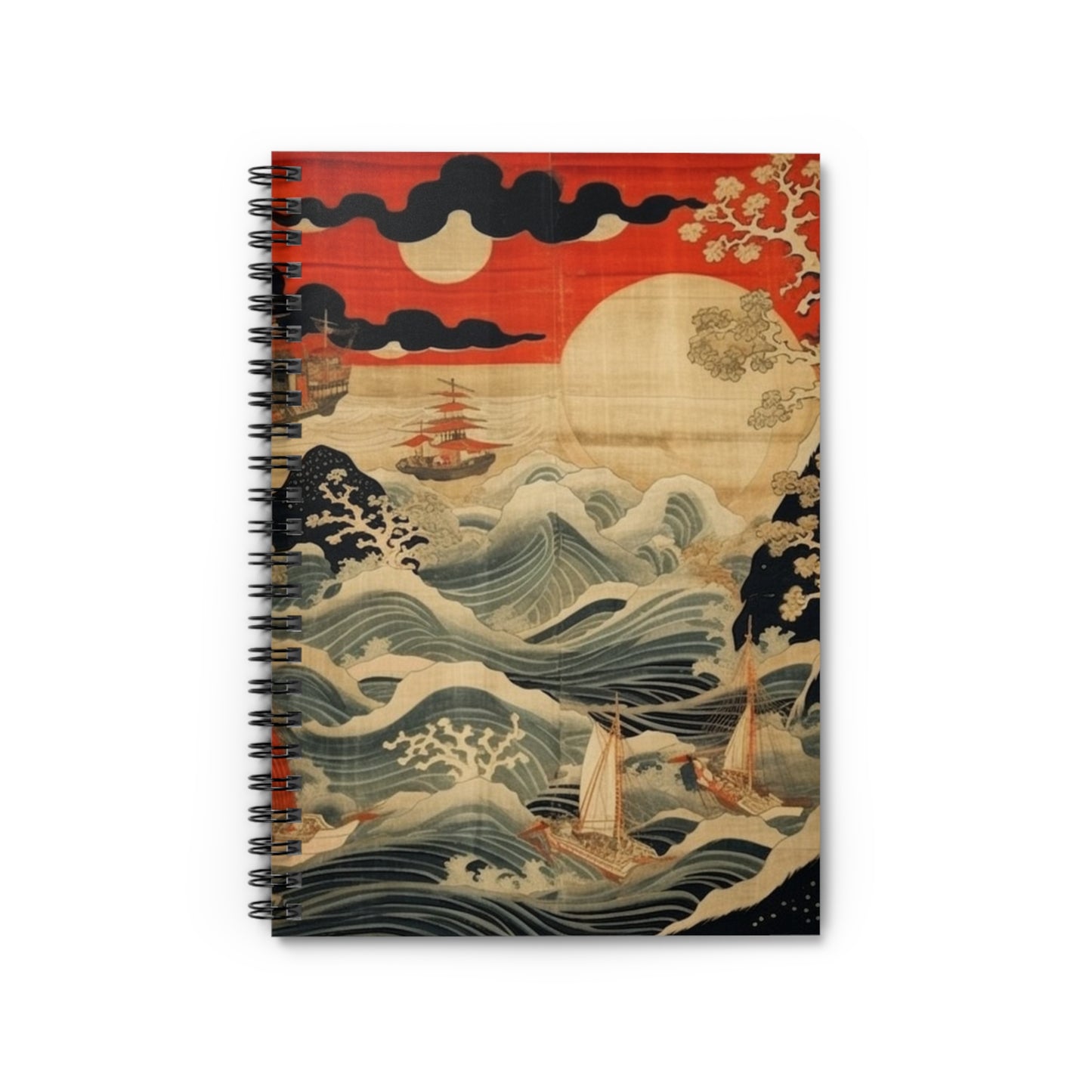 Artistic Fusion - Where Japanese Tapestry Meets the Perfect Spiral Notebook