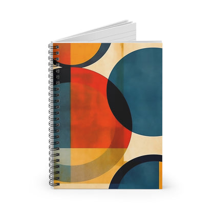 Geometric Abstract Art Essentials: Midcentury Modern Spiral Notebook Ruled