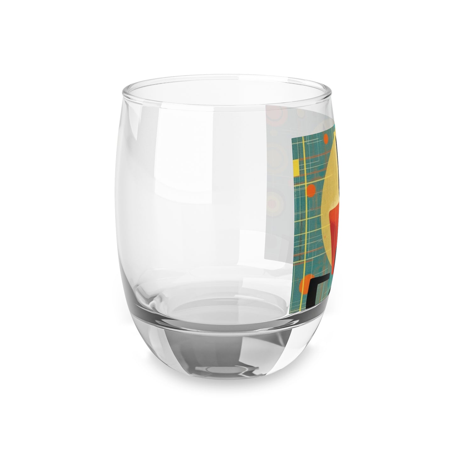 Abstract Cat Expressions: Modern Art-Inspired Midcentury Modern Whiskey Glass with Timeless Atomic Age Design