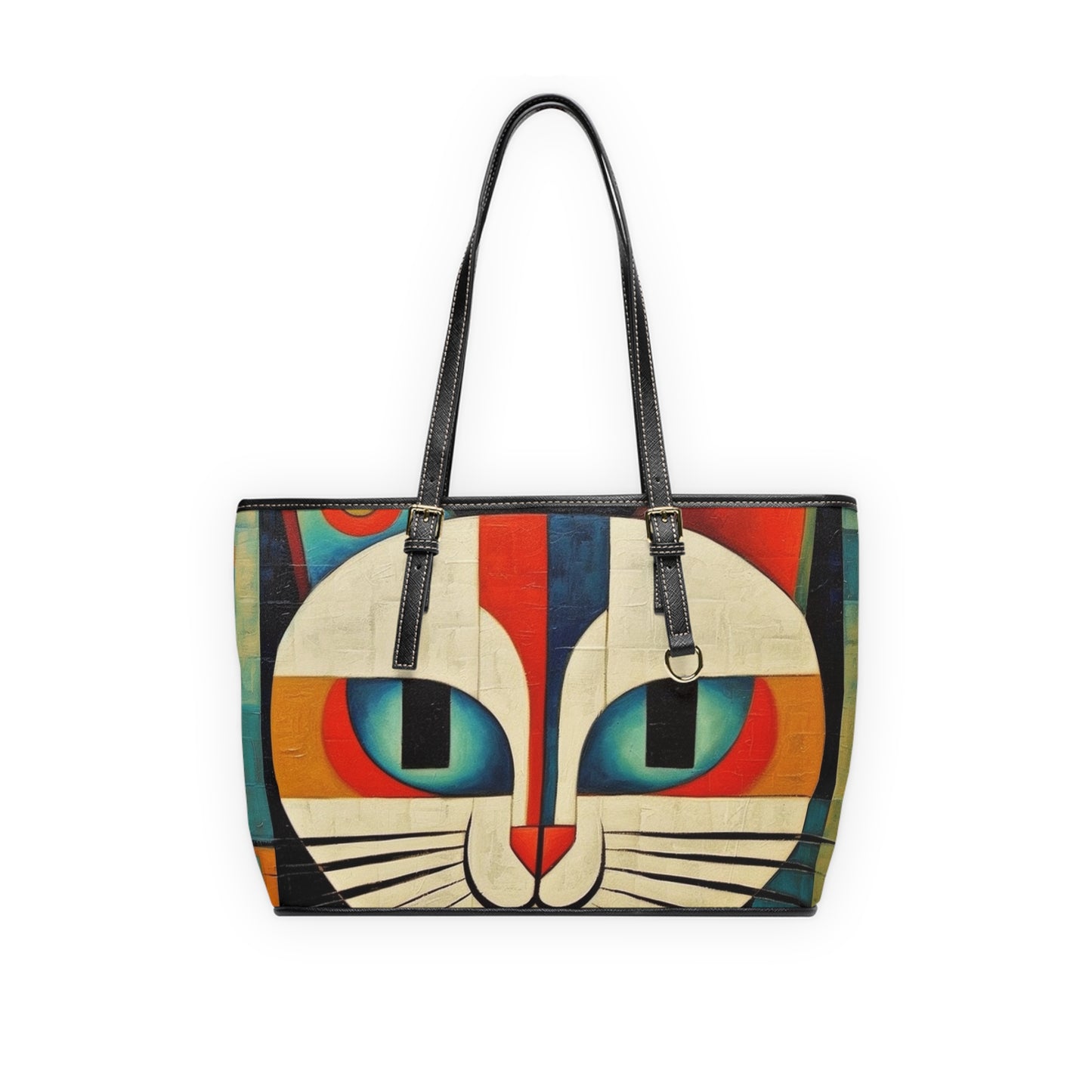 Artistic Vintage Vibes: Picasso-Inspired Midcentury Modern PU Leather Shoulder Bag for Retro Fashion