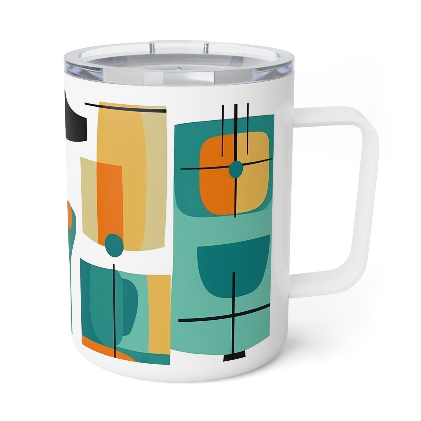 Atomic Elegance: Midcentury Modern Mug with Abstract Art