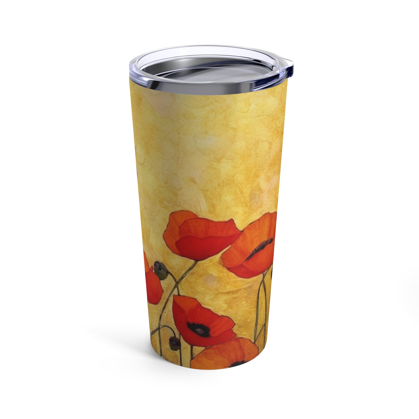 Elevate Your Sip: Tumbler Adorned with Gustav Klimt's Poppies