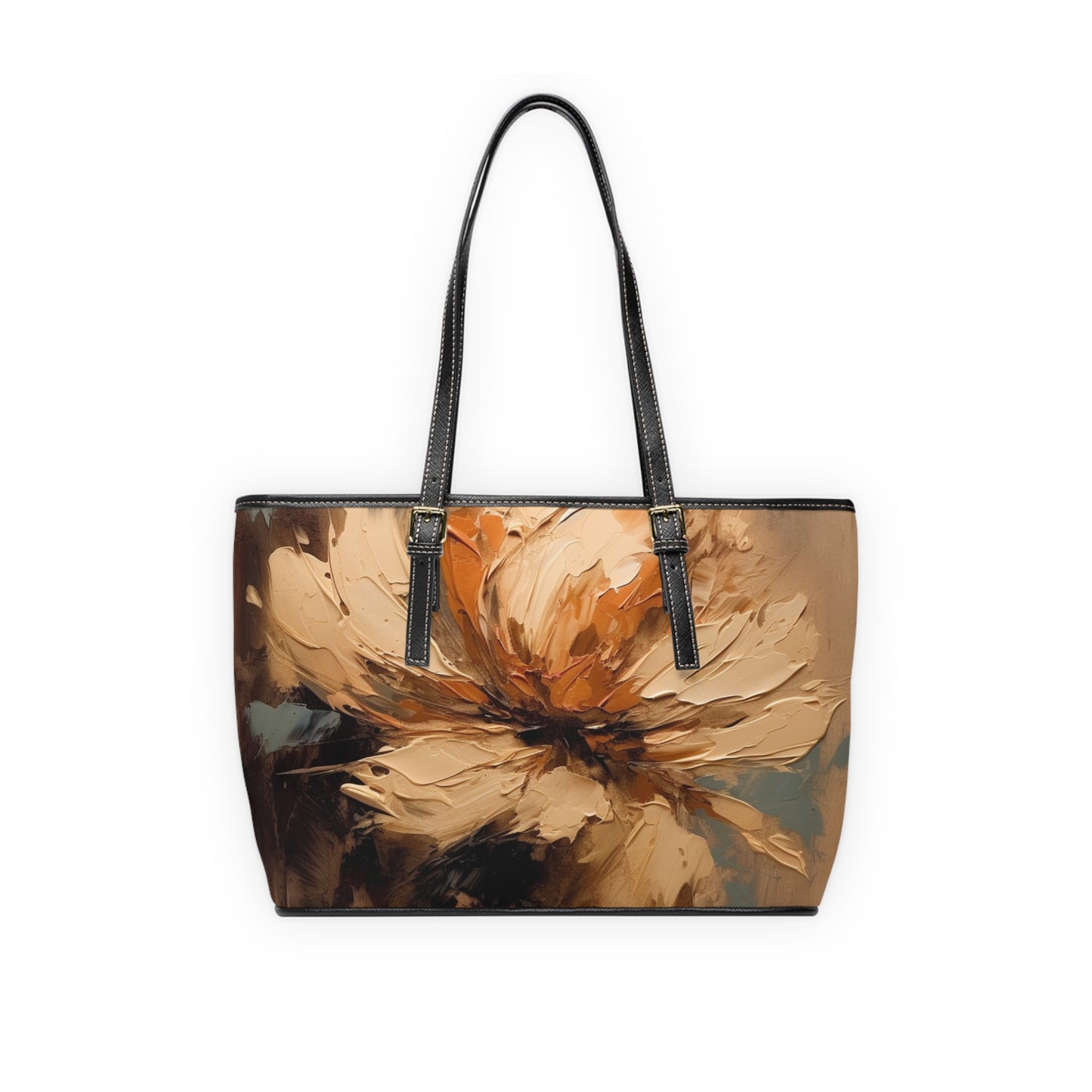 Artistic Fusion: PU Leather Shoulder Bag Infused with Tan Hua-Inspired Abstract Art