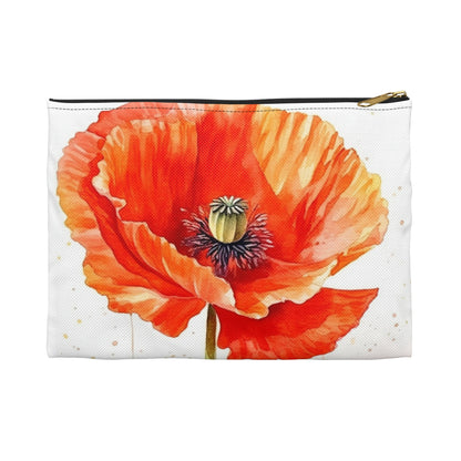 Watercolor Poppy Garden Accessory Pouch: Unleash the Beauty of Nature