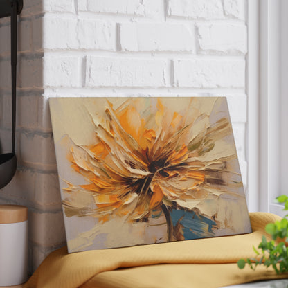 A Brush of Nature's Elegance: Glass Cutting Board for Artistic Flower Lovers