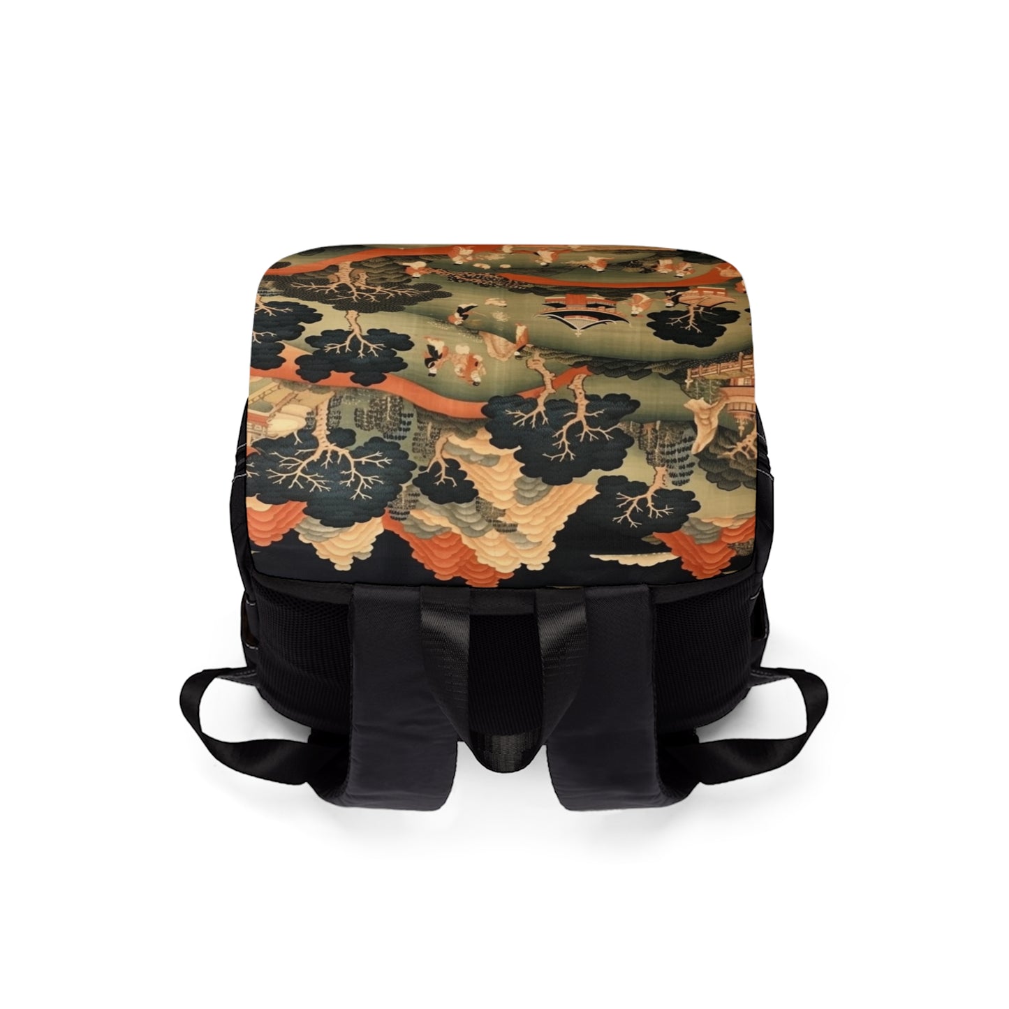 Tapestry Treasures: Japanese-inspired Unisex Casual Shoulder Backpack for Art Lovers